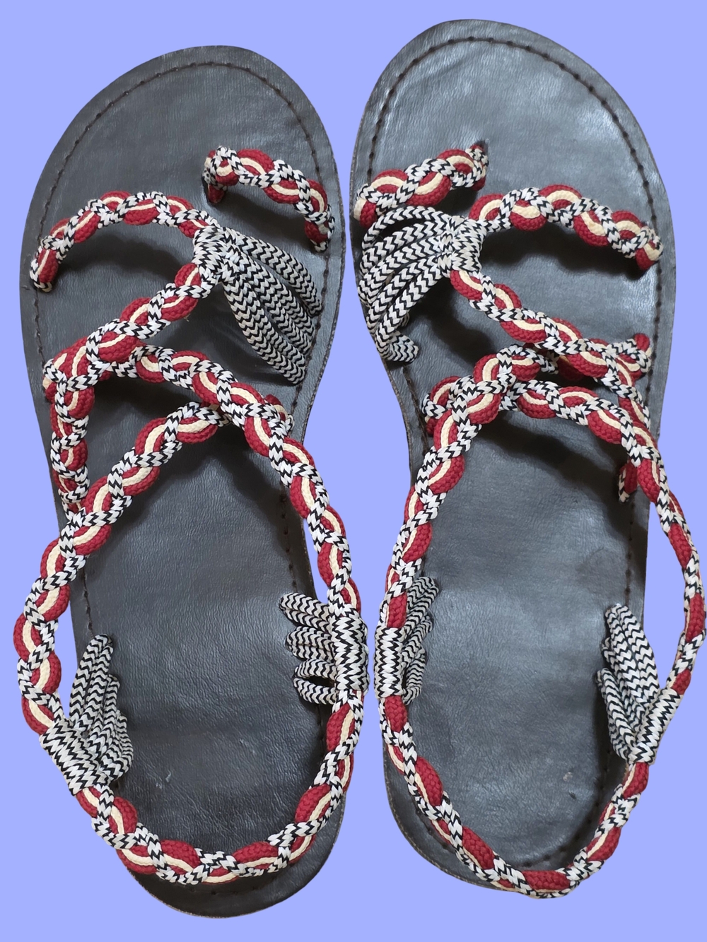 Braided Paracord Red & Black Women's Sturdy Sandals